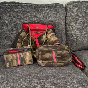 Camouflage Haute Shore Tote and Crossbody Bag Set